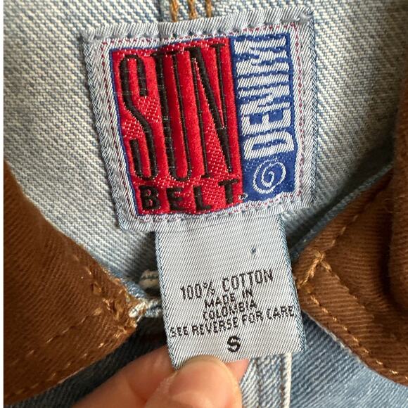 Vintage 90s Sunbelt Sun Belt Denim Chore Jacket Men Small - Picture 2 of 6